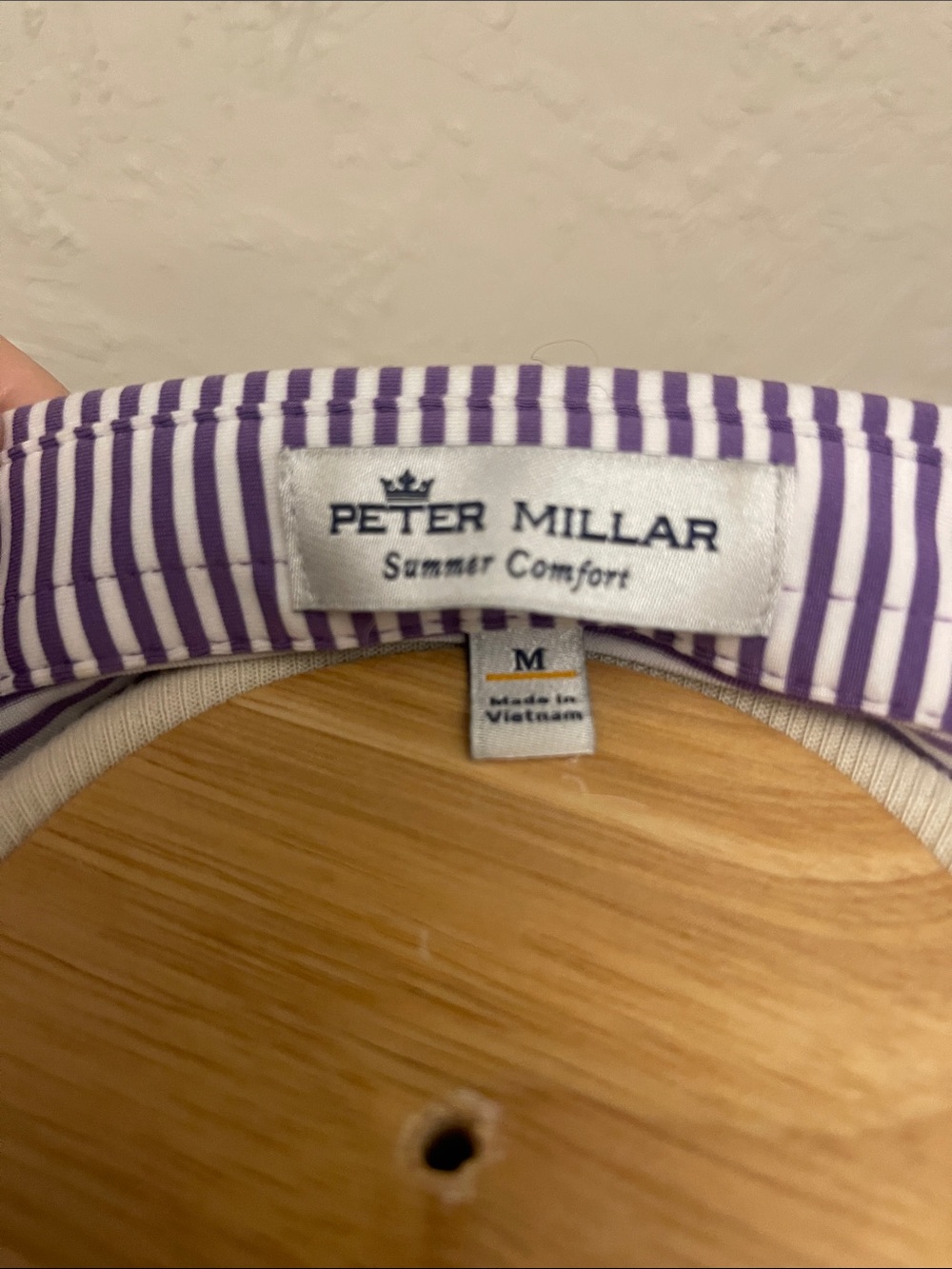 Peter Millar Striped Purple and White Performance Polo - Picture 3 of 4